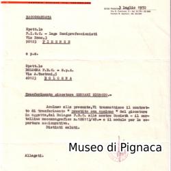 1972 Pratica Trasferimento al Calcio Padova spa  di Giorgio Gennari