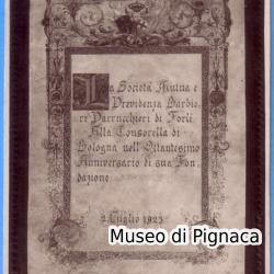1923 nv - Società Mutua e Previdenza Barbieri e Parrucchieri di Forlì (alla consorella di Bologna) - ed Antonio Dondi Forlì
