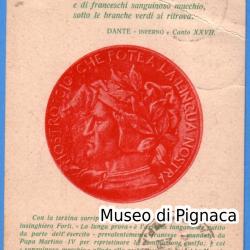 1920 vg - Cartolina della Società Nazionale Dante Alighieri - sezione di Forlì - (frase dantesca dedicata a Forlì)