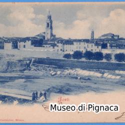 1900 vg - Forlì - Panorama lavandaie e panni stesi - in reatà si tratta di una veduta di Faenza (fiume lamone)