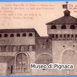 1902 vg - Un saluto da Forlì Antica Rocchetta di Porta San Pietro (disegnata)