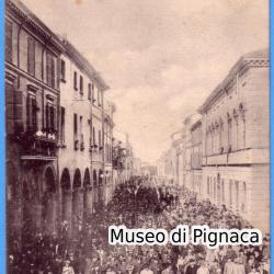 1909 nv - Forlì Via Mazzini - Arrivo dell'11° Reggimento Fanteria (Brigata Casale) 19 settembre