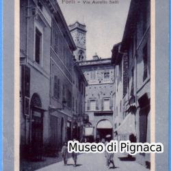 1913 nv - Forlì - Via Aurelio Saffi (edizioni Bazzani - versione con la cornice)