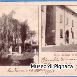 1903 - San Varano (Forlì) - Ricordo si Aurelio Saffi (firma autografa di Giorgina Saffi)