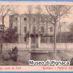 1900ca nv - Un Saluto da Forlì - Gazogene e Fonderia Meccanica (editore Angelo Mellini)