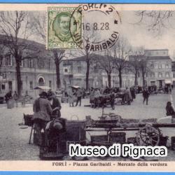 1928 vg - Forlì Piazza Garibaldi - Mercato della verdura