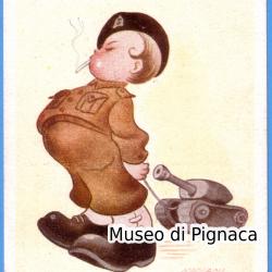 Caricaturista Ettore Nadiani - bambini soldati (1940ca)