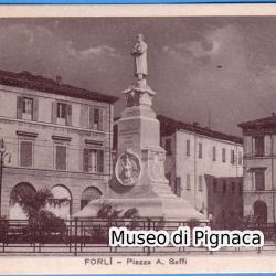1932 vg - Forlì Piazza Saffi - Monumento (al verso biglietto della SITA)