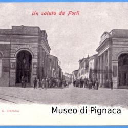 1902 vg - Un Saluto da Forlì - Barriera Giuseppe Mazzini (editore Bazzani)