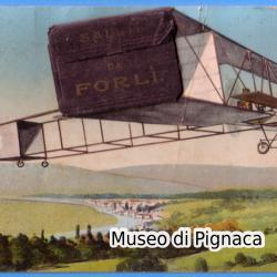 1911 vg - cartolina aereo valigetta di Forlì