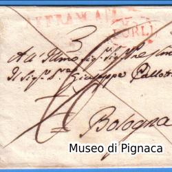 1821-8-settembre-lettera-spedita-da-forli-timbro-rosso-affrancata-per-bologna-segni-di-tassa-e-detassazione