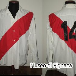 1965 River Plate Camiseta match Worn with Giacomo Bulgarelli Bologna 31 ago