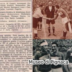 Renzo BURINI - 1950 - (tabellini e dettagli partita Italia B - Inghilterra B)