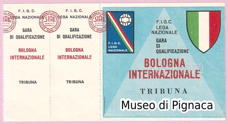 Biglietto Spareggio Scudetto 1964 Bologna - Internazionale