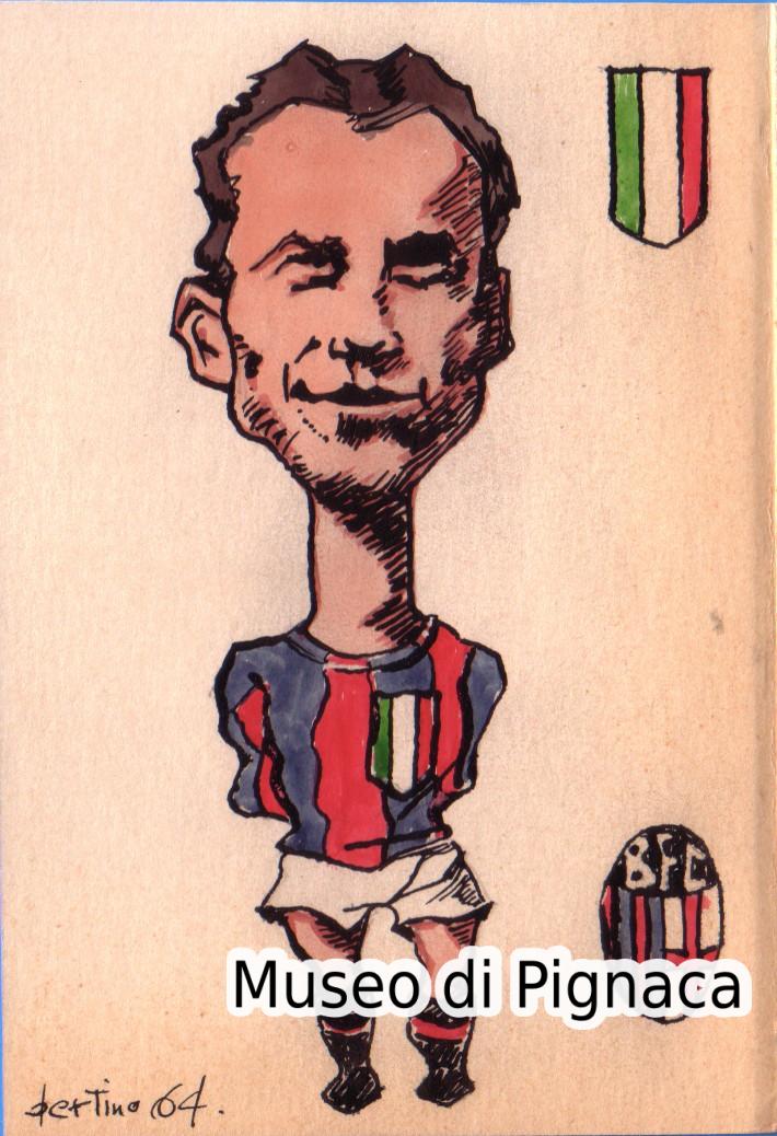 Bruno Capra - Caricatura acquerellata disegnata da Bertino - Bozzetto Originale