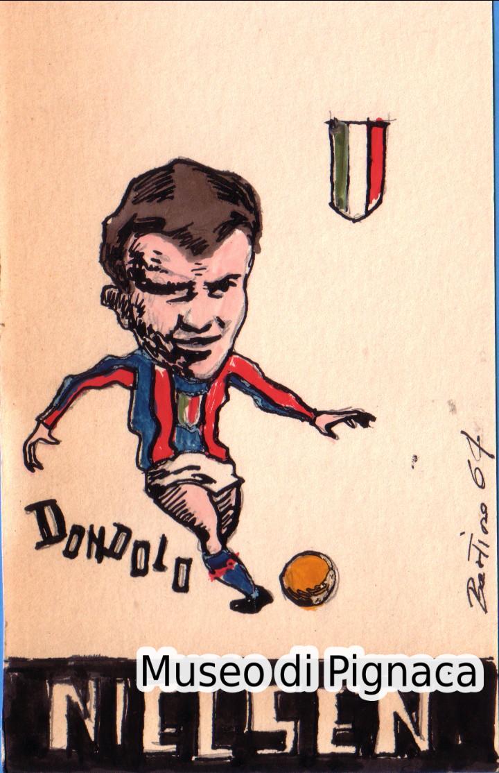 Harald Nielsen - Dondolo - Caricatura acquerellata di Bertino - Bozzetto Originale