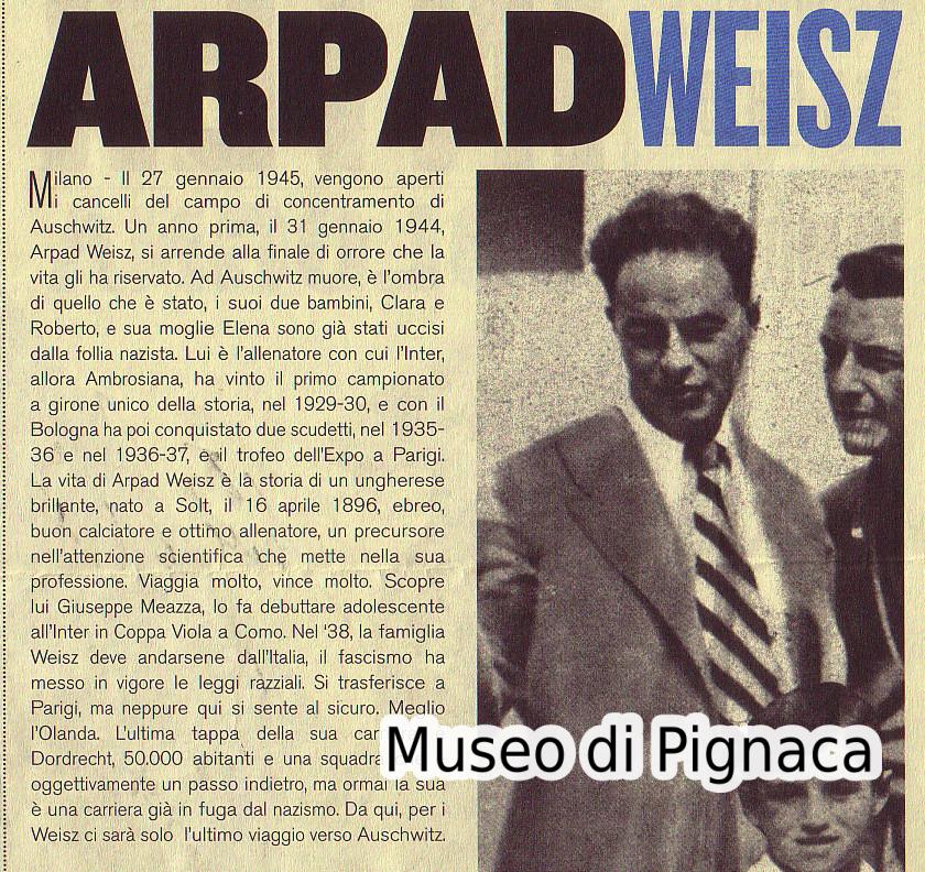 Arpad Weisz - allenatore del Bologna AGC dal 1935 al 1937