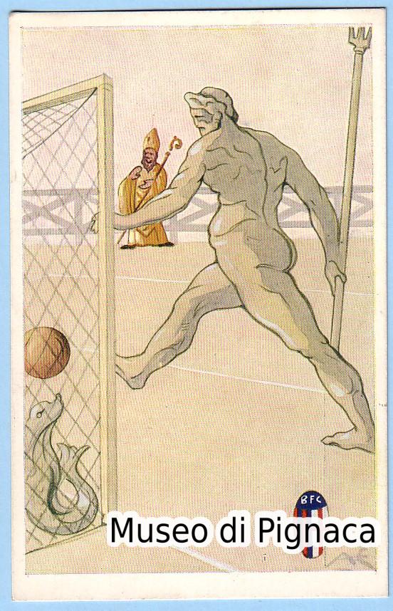 1915-20ca Cartolina serie MONUMENTI in CAMPO (Il Nettuno - il Goal)