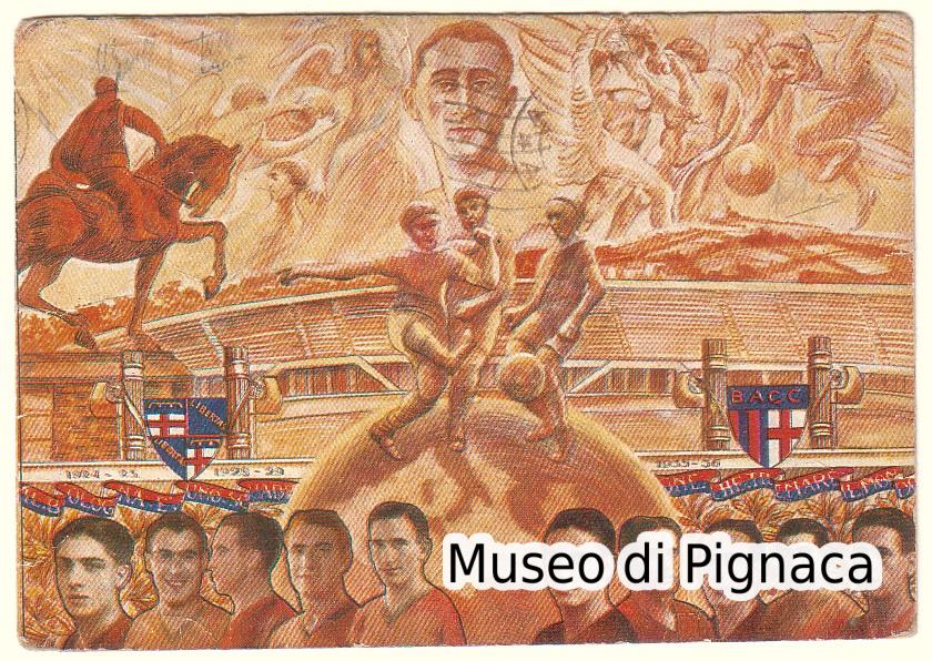 1936 Rarissima Cartolina 'Inno del Bologna' celebrativa scudetto
