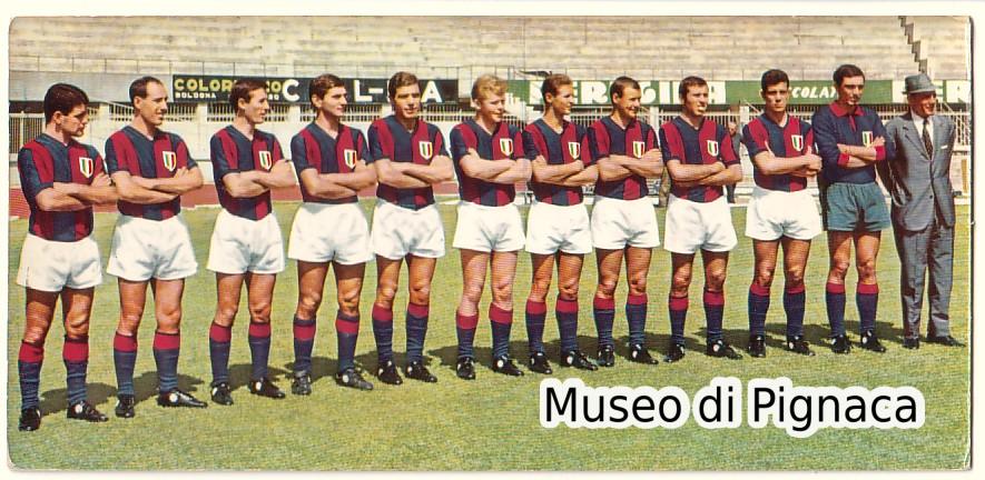1964-65 Foto-cartoncino formazione in piedi Bologna FC