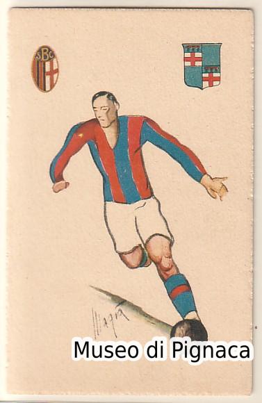 1929 Calcio Cartolina calciatore dis. Magià