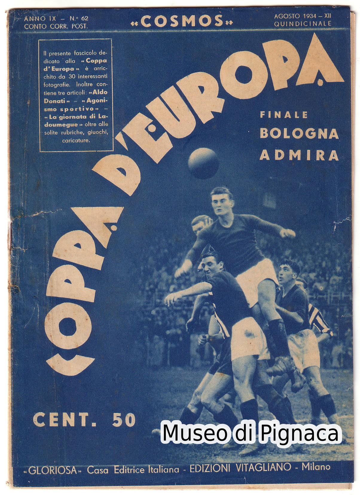 1934 - COSMOS - Coppa Europa - finale Bologna - Admira