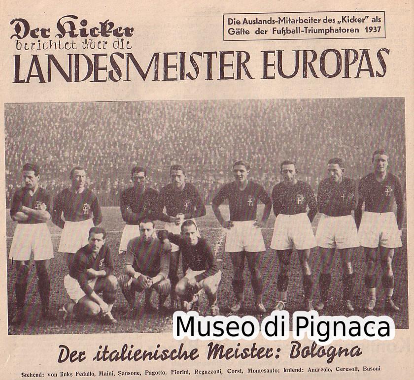 1937 Magazine Der Kicker (una pagina interna)