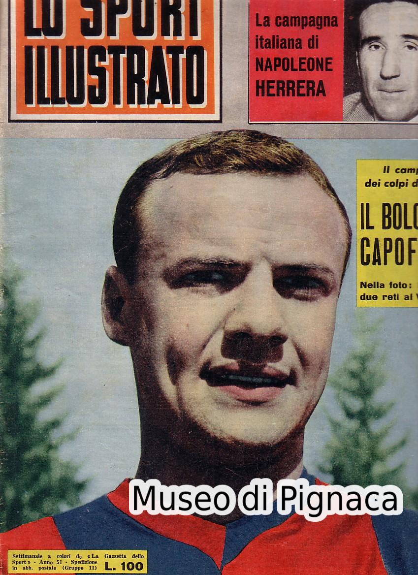 1962 27 settembre - Lo Sport Illustrato - Il Bologna Capofila (Nielsen)