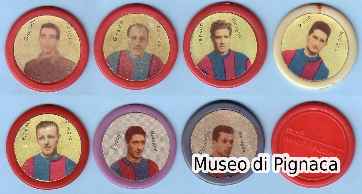 1954-55 (Prodotti Martesano) - dischetti plastificati Bologna FC