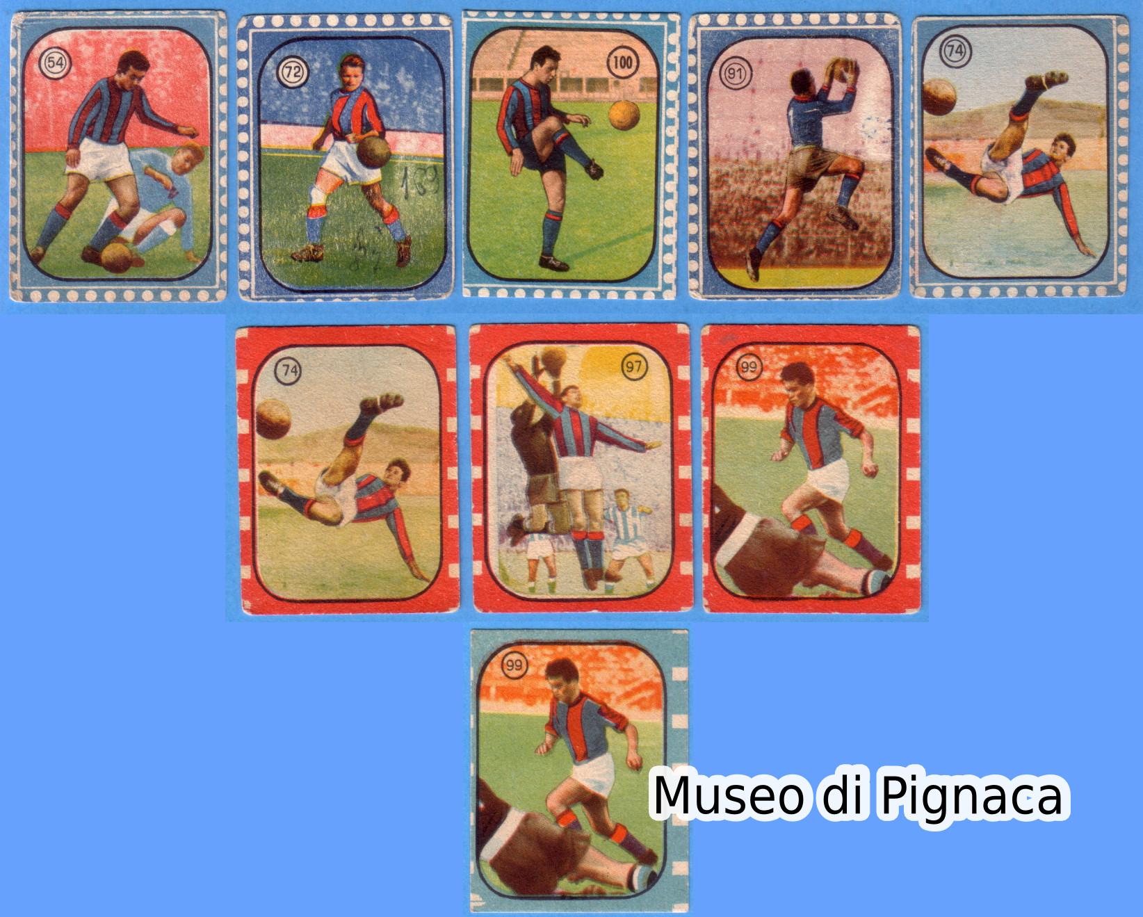 Fine anni 50 Ed.CICOGNA - figurine numerate Bologna FC con contorno diverso, rosso o azzurro