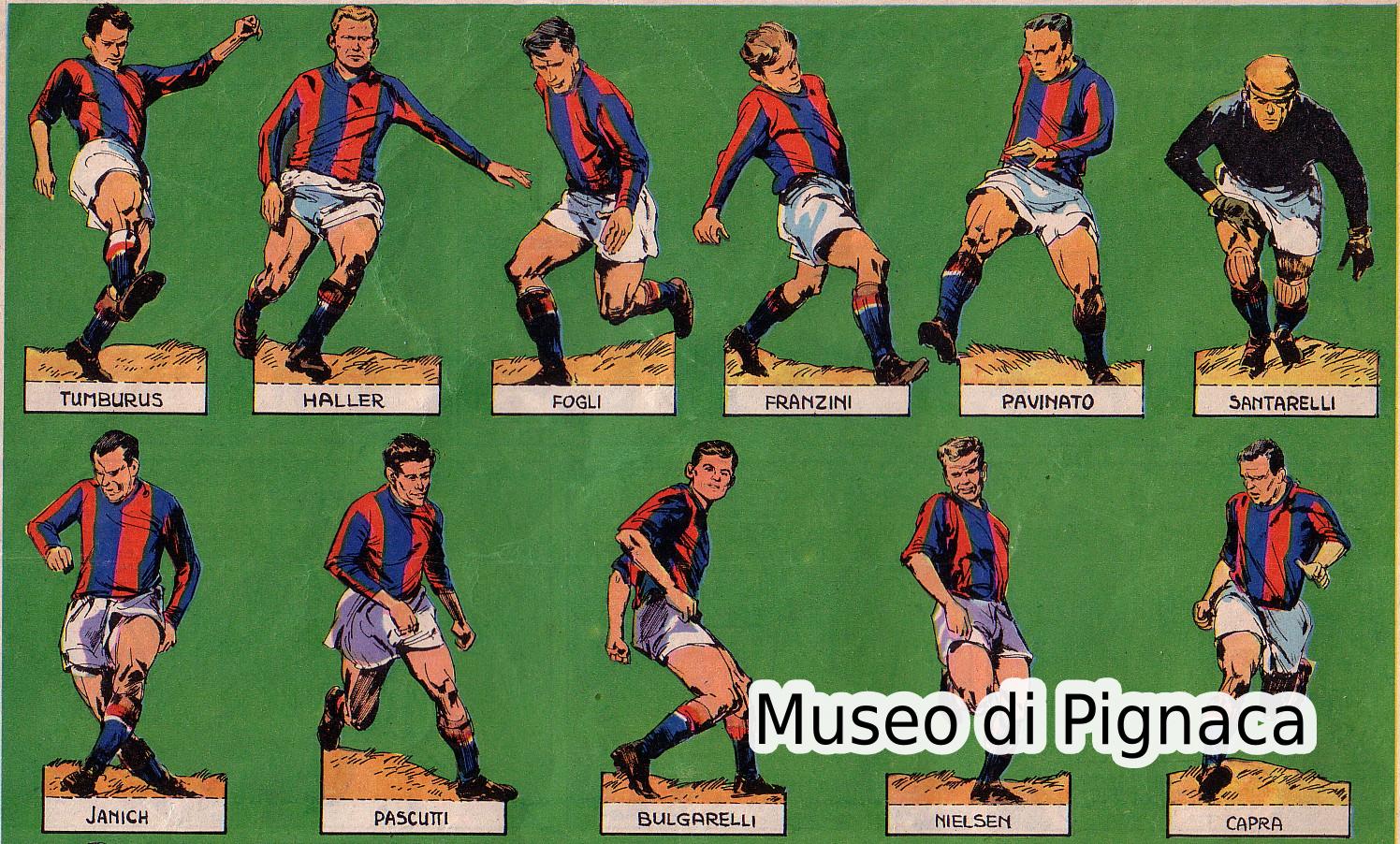 1962-63 Corriere dei Piccoli - figurine da ritaglio Bologna FC