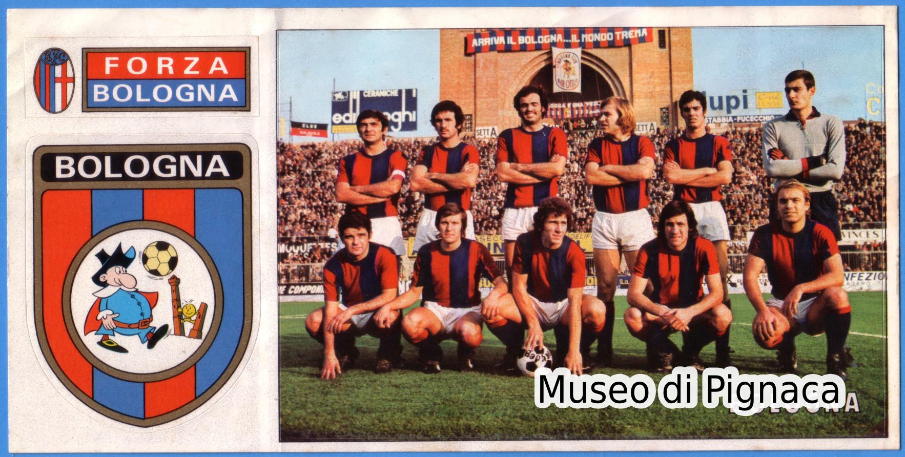 1973-74 Edizioni PANINI fuori raccolta Cartolina e scudetti Bologna FC