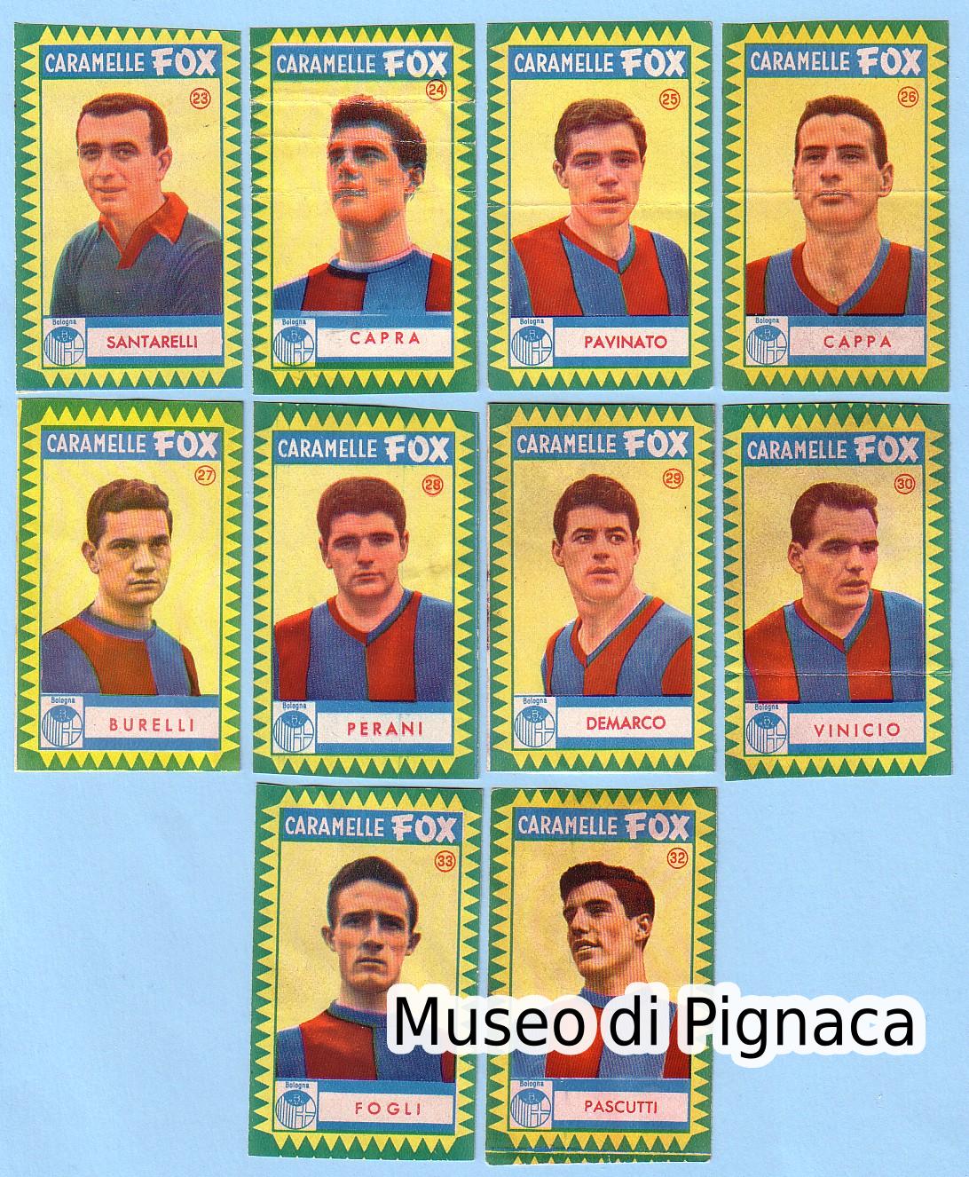 Caramelle FOX  1960-61 figurine da ritagliare Bologna FC