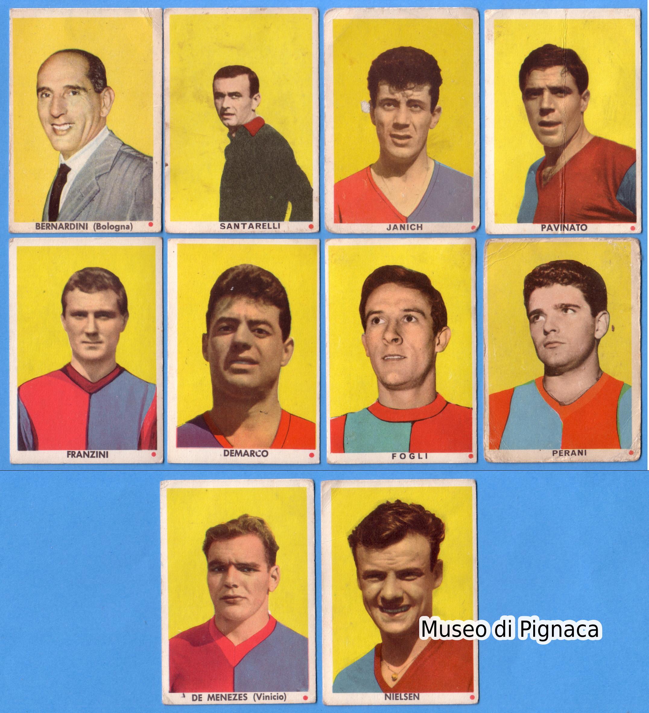EDI Milano (Edizioni Divulgative Illustrate srl) 1961-62 figurine cartonate Bologna FC