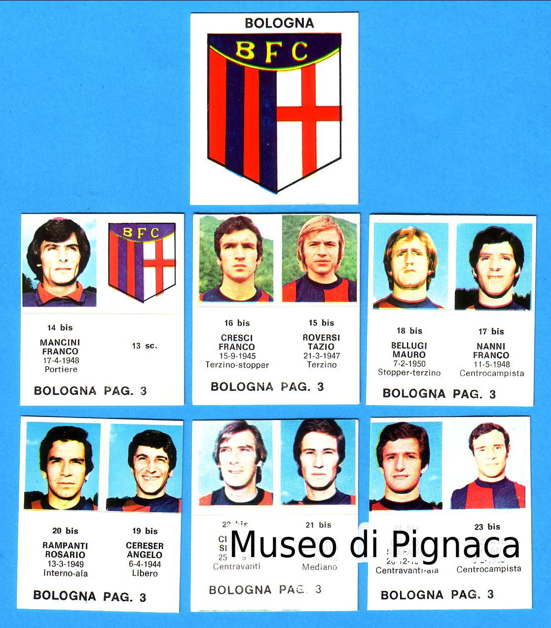 Edizioni CREMA 1976-77 - figurine adesive Bologna FC