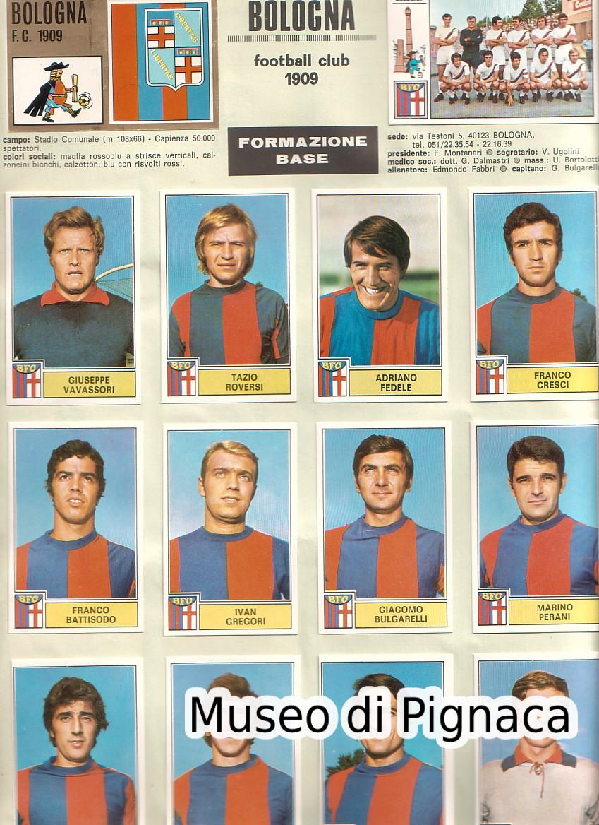 Edizioni PANINI 1971-72 Calciatori figurine Bologna FC
