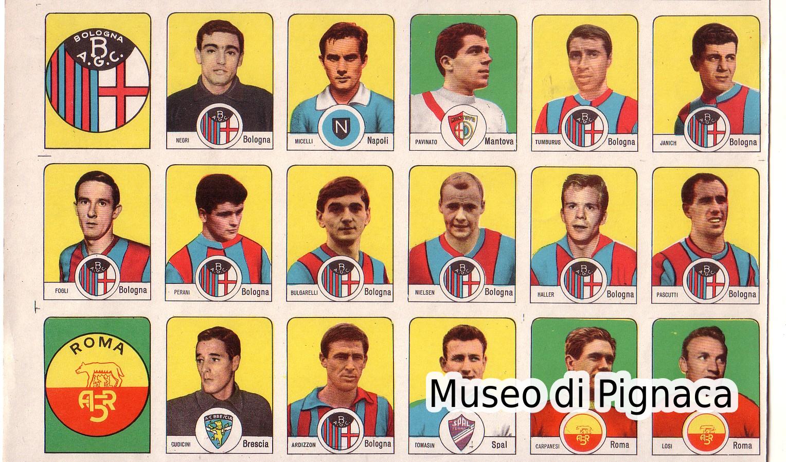 NANNINA 1966-67 cartoncino figurine Bologna FC