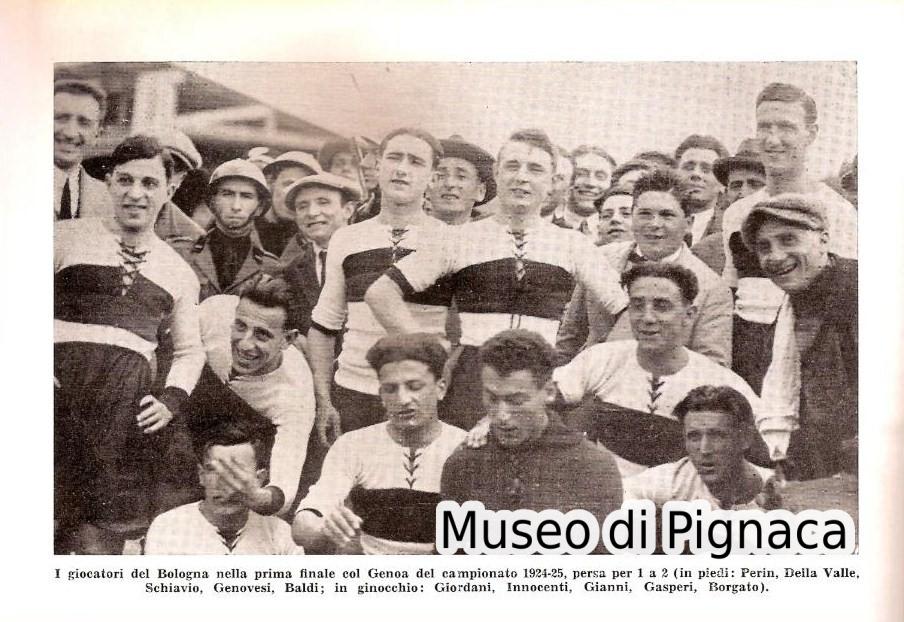 1925 (24 maggio) - formazione del Bologna schierata vs il Genoa per la prima finale