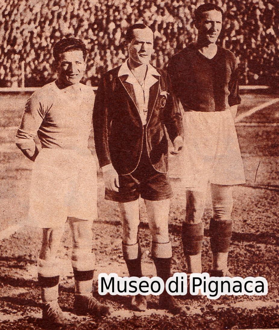 1932 (24 gennaio) - I capitani di Napoli e Bologna, l'ex Paulo Innocenti e Gastone Baldi.