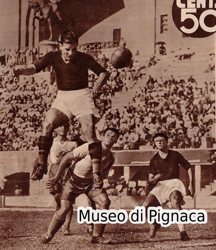 1934 (17 giugno) - Coppa Europa - Bologna Bocskay 2 a 0 - splendido colpo di testa di Maini