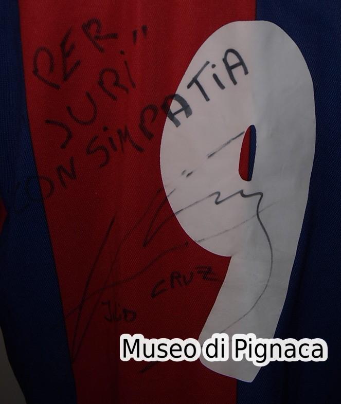 Julio Ricardo Cruz  2001/02 Maglia Bologna FC dettaglio dedica autografa