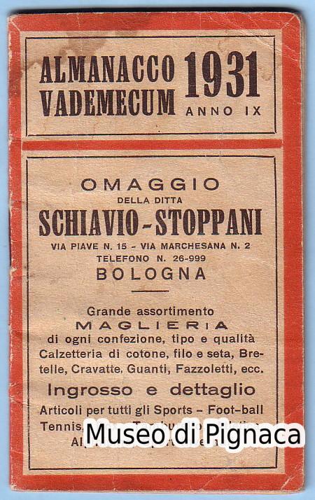 1931 Vademecum-Calendario ditta Schiavio Stoppani
