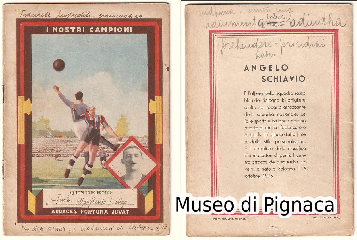 1932-33 Quaderno ANGELO SCHIAVIO Bologna FC