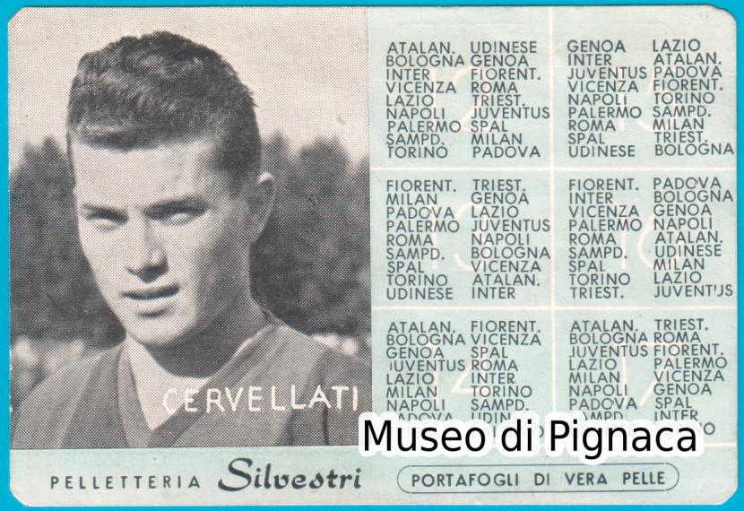 1956 calendarietto campionato calcio con  Cesarino Cervellati