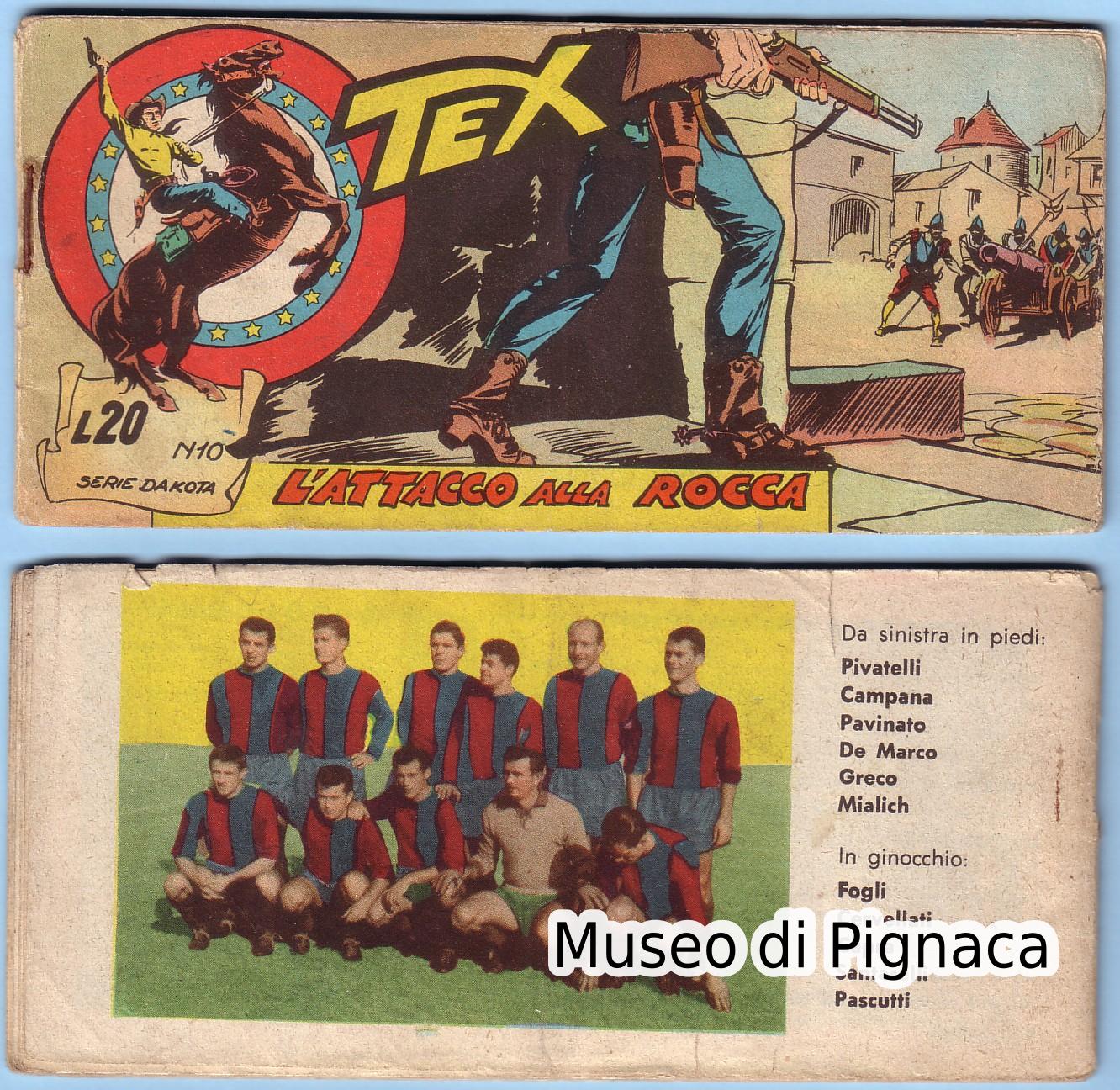 1959 Fumetto TEX retrocopertina dedicata al Bologna FC
