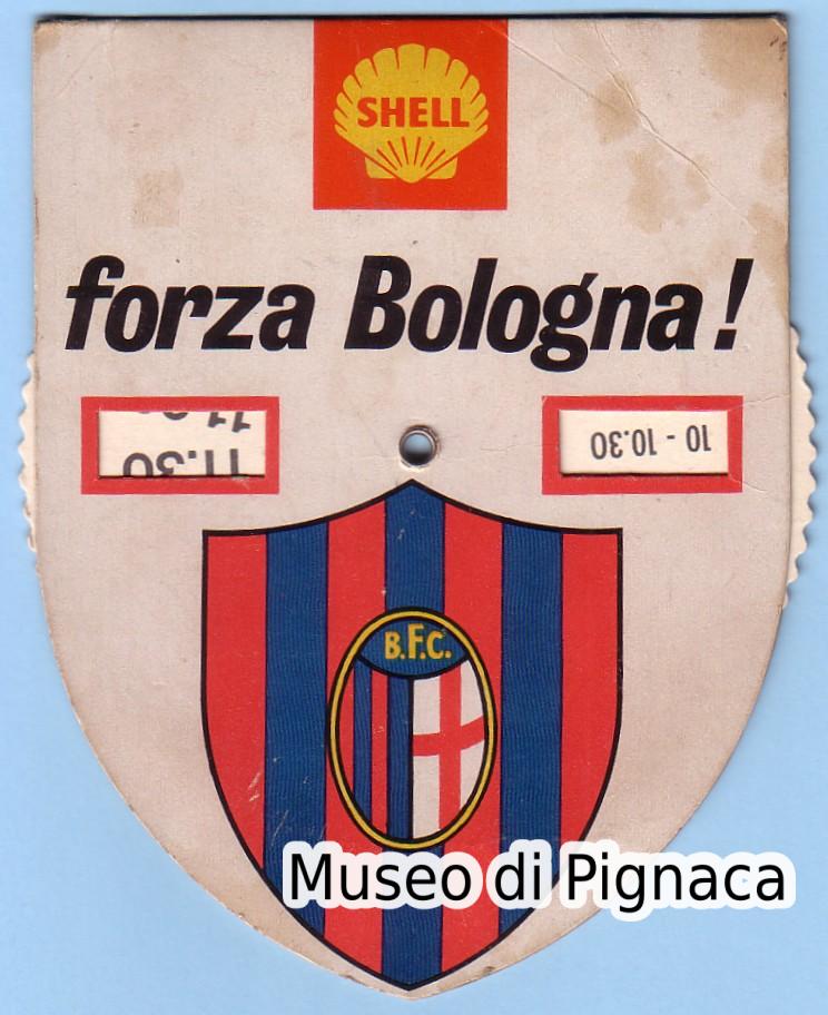 1970 - Disco Orario pubblicitario SHELL - Forza Bologna !