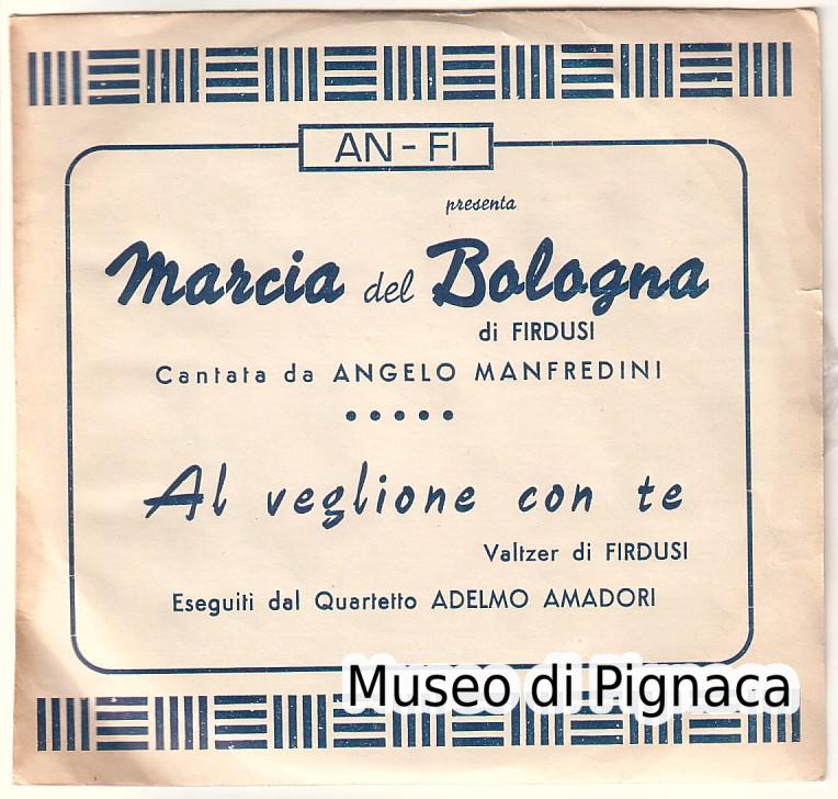 Disco vinile anni '50 - 'La Marcia del Bologna' (Firdusi-Manfredini)