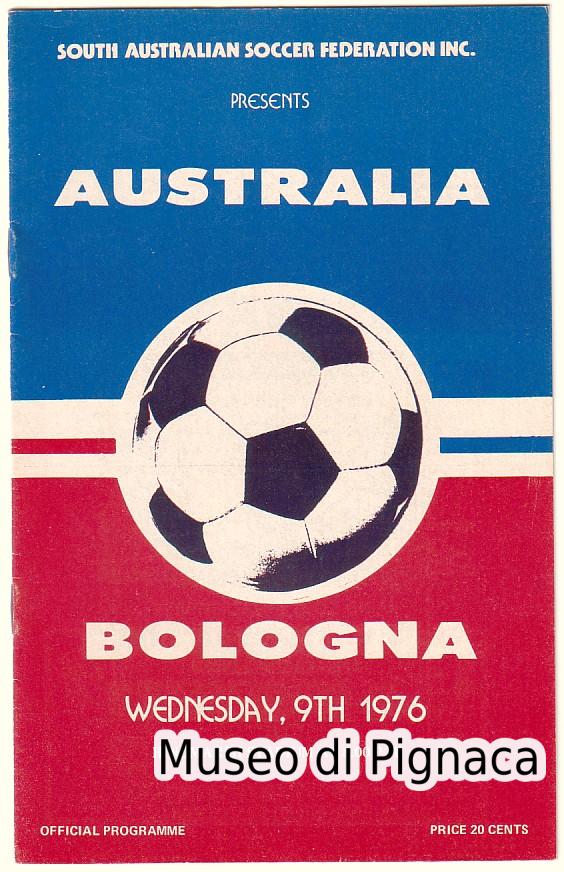 Programma partita 1976 AUSTRALIA-BOLOGNA