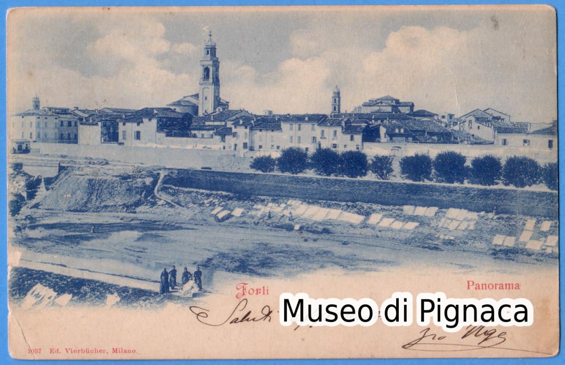 1900 vg - Forlì - Panorama lavandaie e panni stesi - in reatà si tratta di una veduta di Faenza (fiume lamone)
