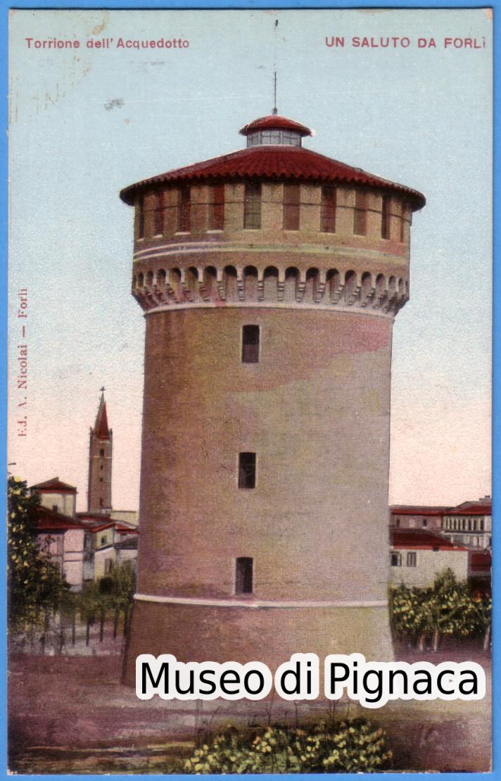 1919 vg - Un Saluto da Forlì - Torrione dell'Acquedotto